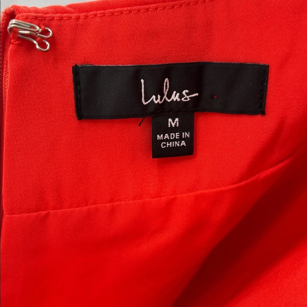 Lulus Joyful Orange Red Multi-Stripe Tie-Back Mini Dress Women’s Size Medium - Picture 6 of 9